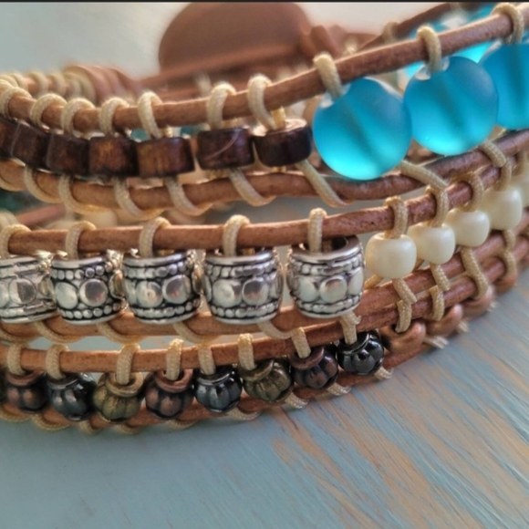 Boho Triple Wrap Beaded Bracelet - Picture 4 of 4